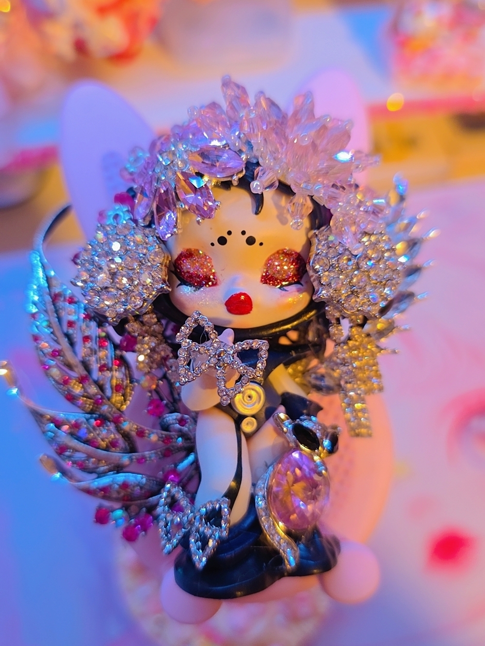Embellished Crystal Skullpanda Figurine